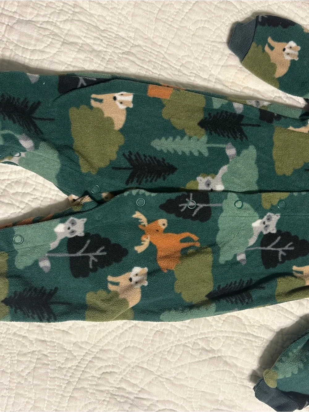 0290 Baby Dino and Stripe Pajama Set - Green & Navy 5 piece sleeper bundle 3mth